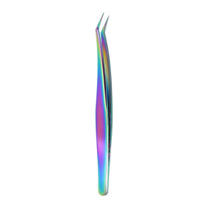 Wholesale <b>Eyelash</b> <b>Tweezers</b> Pointed Tip Curved Titanium Coated German Stainless Steel Beauty <b>Eyelash</b> <b>Tweezers</b> 5 Inch - Product Image 5