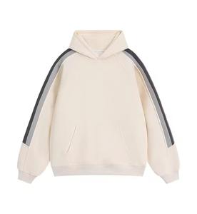 Drop Shoulder Thickening Stripes on Arm Men Fashion Blank Black Long Sleeve Men Designer Hoodie Custom Men's Hoodie - Product Image 2