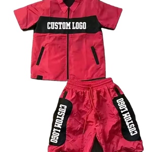 Ensemble de survêtements coupe-vent de couleur unie à capuche personnalisé pour hommes printemps saison 2 en 1 Design respirant écologique - Product Image 3