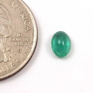 Émeraude naturelle Cabochon ovale émeraude zambienne 0.65Cts taille 6.8x4.9MM belle couleur verte bonne qualité pierre précieuse en vrac pour les femmes - Product Image 3
