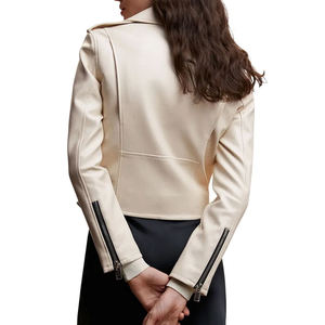 Chaqueta de PU de motocicleta de alta calidad con cinturón Premium, chaquetas de cuero recortadas para mujer, chaquetas de cuero recortadas de diseño Oem - Product Image 5