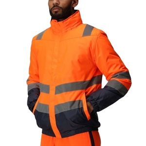 2024 Customizable Orange Safety <b>Jacket</b> <b>Men</b> High Quality Reflective Canvas Work <b>Jacket</b> Hooded Stand Winter High-Visibility - Product Image 1