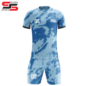 Kits de entrenamiento de equipo sublimados con logotipo personalizado, camiseta, pantalones cortos, conjuntos completos de uniformes, camisetas de fútbol, ropa de fútbol para hombres - Product Image 1