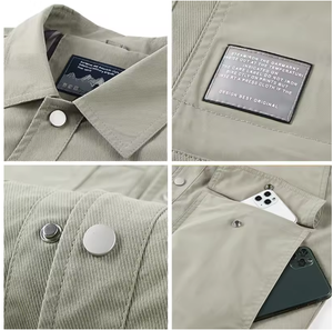 Chaquetas de hombre primavera moda Otoño Casual transpirable Cargo chaqueta abrigos hombres cuello versátil Cargo Varsity chaqueta - Product Image 6