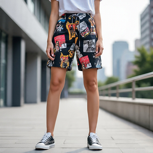 Streetwear pour femmes Shorts à sublimation Taille haute avec cordon de serrage Shorts imprimés d'été Ladies Jogging Wear Sublimation Shorts Femmes - Product Image 2