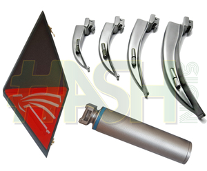 Laringoscopio LED Macintosh de 4 hojas, Manual, mango medio convencional, aparato de examen de agudeza visual de acero inoxidable ENT - Product Image 3