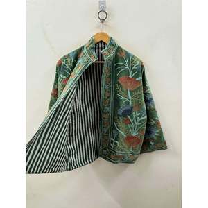 เสื้อแจ็คเก็ตกำมะหยี่ปักลายแบบกลับด้านได้ Gulbadan Forest สำหรับสุภาพสตรี เสื้อโค้ทเบลเซอร์ฤดูใบไม้ร่วง/ฤดูหนาว ไซส์ XXL ถึง 5XL ทำด้วยมือจากหนัง - Product Image 4