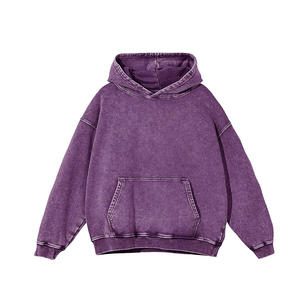 Sudadera con Capucha 100% Algodón Lavado al Ácido, Unisex, con Logotipo Personalizado, Bolsillo Extra Grande, Transpirable, de Otoño, con Letras, de Alta Calidad - Product Image 2