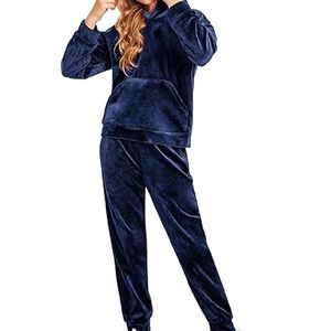 Conjuntos de chándal con capucha para mujer de calidad profesional Ropa estampada de peso pesado con pantalón Características de talla grande - Product Image 1