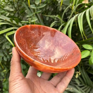 Bol sculpté en cristal d'aventurine rouge naturelle, mascotte artisanale, pierre précieuse énergétique, guérison des chakras, décoration d'autel, méditation, Feng Shui - Product Image 5
