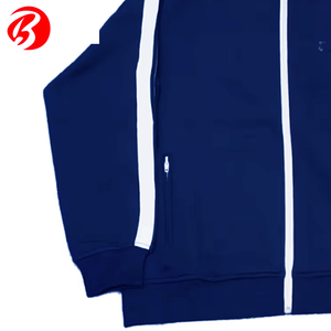 ชุดวอร์มกีฬาแบบมีซิป ดีไซน์เองได้ คุณภาพดีที่สุด ขายส่ง ราคาถูก สไตล์ฮิปฮอป ลายทาง ชุดออกกำลังกายแบบมีซิป - Product Image 2