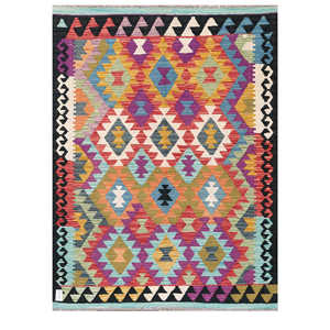 Alfombra Kilim de Maimana, Afganistán, 170 x 129 cm, Alfombras y Juegos de Alfombras - Product Image 1