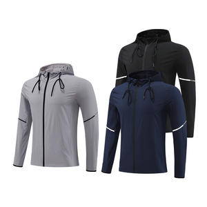 High Quality Wholesale Low MOQ <b>Jacket</b> Zipper Pocket <b>Reflective</b> Gym Fitness Lightweight Breathable <b>Jacket</b> for <b>Men</b> - Product Image 6