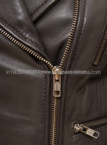 Manteau de moto en cuir de mouton véritable de haute qualité ceinture à fermeture éclair veste en cuir véritable personnalisée pour les femmes - Product Image 3