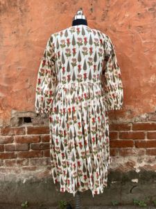 Bloc floral imprimé été longue robe pour femmes doux coton à la main haut tunique Boho Wrap Festival vêtements dentelle naturelle - Product Image 6