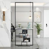 Nouveau Clubhouse d'hôtel haut de gamme en acier inoxydable de style chinois avec partitionnement d'écran en verre artistique