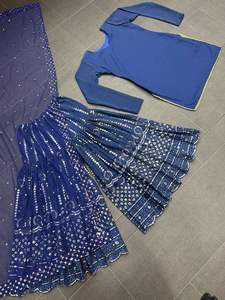 ชุดผ้าจอร์เจียปักลายสำหรับชาวอินเดียดีไซน์เนอร์ซาลวาร์คาเมซปรับแต่งได้ - Product Image 6