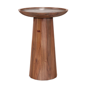 Mesa de pedestal de madera maciza de primera calidad, diseño minimalista elegante para decoración sofisticada del hogar - Product Image 1
