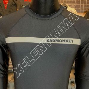 เสื้อรัดกล้ามเนื้อแขนยาวระบายอากาศสำหรับผู้ชาย สำหรับกีฬาจิวยิตสู แห้งเร็ว พิมพ์ลายแบบซับลิเมชั่น ปรับแต่งสีและโลโก้ได้ - Product Image 5