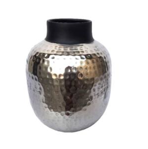 กระถางดอกไม้โลหะพร้อมขัด,แจกันดอกไม้เหล็กชุบสำเร็จแบบอินเดีย - Product Image 1