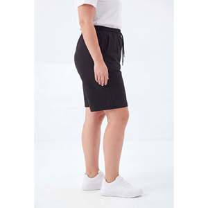 Shorts en coton grande taille noirs - Product Image 2