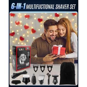 Kit de Afeitado Eléctrico 6 en 1 para Hombre, Afeitadora Rotatoria para Cabeza Calva, Cortadora de Pelo Húmedo/Seco, Recargable, en Alemán, IPX7 - Product Image 3