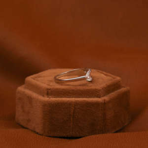 Trillion Cut Single Side <b>Split</b> Shank Engagement <b>Ring</b> With Tiny Round Lab Grown Diamond in 18KT Solid Gold for Engagement - Product Image 5