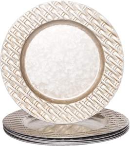 Assiettes de chargeur de luxe décoration de mariage assiettes en mélamine maison hôtel restaurant assiettes de chargeur mariage plats décoratifs - Product Image 6