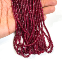 Perles de rubis longido naturelles facettées en forme de rondelle pour la fabrication de bijoux, 2,5-5 mm, pierres précieuses en vrac, perles de rubis, par le fabricant, en vrac