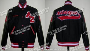 Chaquetas Varsity Acolchadas Impermeables de Cuero Genuino para Invierno, Tallas Grandes, con Parches de Chenilla/Bordados - Mejor Precio - Product Image 3