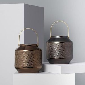Luxury Design Metal Matte Black Cylinder Shape Candle <b>Lantern</b> <b>Large</b> Home Decor New Design Wedding Use - Product Image 5