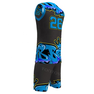 OEM <b>Men's</b> Basketball Jerseys & <b>Shorts</b> Set-Quick Dry Sleeveless V-neck Heat Transfer <b>Printed</b> Polyester/Cotton Sports Wear - Product Image 3
