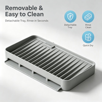 Porte-savon carré petit en silicone flexible 135x102x28mm, égouttoir de salle de bain écologique, facile à nettoyer, étanche, antidérapant, minimaliste