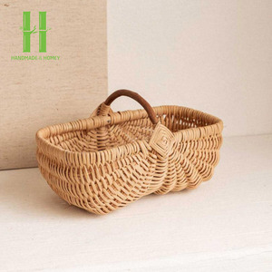 BEST SELLER High Quality Natural Rattan Picnic <b>Basket</b> <b>with</b> <b>Lid</b> - Perfect for Outdoor & Camping Made In Vietnam - Product Image 3