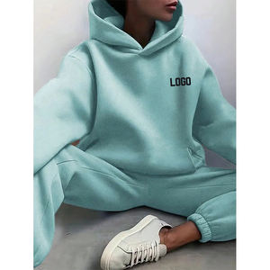 Ensemble de survêtement de sport personnalisé avec broderie, ensemble de survêtement pour femmes, deux pièces, pantalon de survêtement et sweat-shirt, ensemble de jogging - Product Image 2