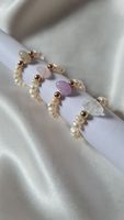 Bague artisanale personnalisée en perles d'eau douce superposées et pierres précieuses, avec pierres naturelles facettées en tourmaline, bijoux pour femmes pour marques DTC