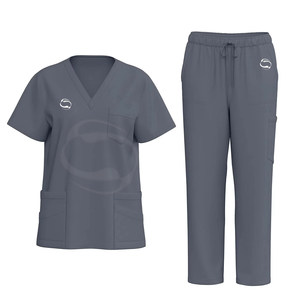 Antiarrugas tela suave rayón enfermera Scrubs Hospital uniforme médico ropa Scrubs hombres y mujeres Jogger Scrub Sets - Product Image 1