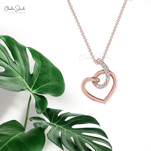 สร้อยคอจี้เพชรสีทอง14K สำหรับผู้หญิงจี้เพชร0.06ธรรมชาติจี้เพชรสีขาวดีไซน์ล่าสุด - Product Image 1