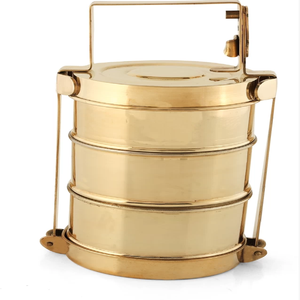 Merveilleux Design Cuivre Tiffin Boîte avec Quatre Compartiments Pique-Nique Lunch Box Poignée-Vente en Gros - Product Image 3