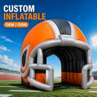 Tunnel gonflable personnalisé en forme de casque, thème sportif, entrée pour joueurs, passage gonflable pour stade, événement sportif scolaire, accessoire de décoration