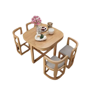 High Quality Luxury Modern Minimalist Nordic Wooden Dining Set <b>4</b> <b>Chairs</b> Customized Color for Restaurant Home Use Wholesale Price - Product Image 1