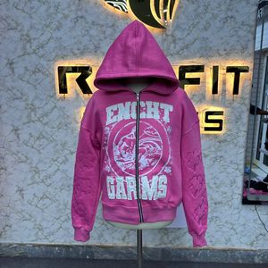 เสื้อฮู้ดแบบมีซิปสำหรับผู้ชายเสื้อมีฮู้ดพิมพ์ลายจากโรงงานแฟชั่นที่กำลังเป็นที่นิยม - Product Image 1