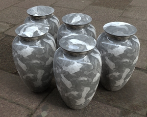 Urna funeraria de cremación con borde negro para cenizas, producto conmemorativo metálico elegante, blanco, L MAX B exporta s - Product Image 5