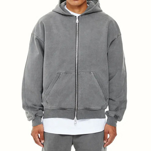 OEM personalizado impreso de los hombres de gran tamaño francés Terry Hoodies ácido lavado 100% algodón sudaderas térmicas - Product Image 1
