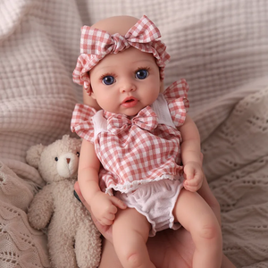 Poupée Babeside <span class=keywords><strong>Dolly</strong></span> 12 pouces, corps entier en silicone, bébé fille réaliste, poupée reborn avec sucette qui maintient la bouche - Product Image 4