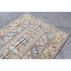 Alfombra de 5.1x7.8 pies, Alfombra Turca Vintage, Alfombra de Lana Azul - Product Image 5