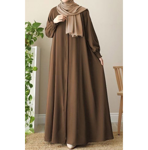 Musulmán árabe Abaya seda Dubai ropa islámica Burqa mujeres musulmán Kaftan Jilbab bata vestidos de noche fiesta moda Abaya vestido - Product Image 3