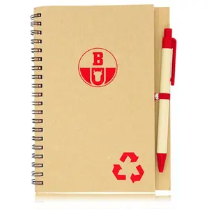 Jurnal populer ramah lingkungan, Notebook Binder 6 cincin dengan Set alat tulis pena hadiah dengan Logo yang dapat disesuaikan