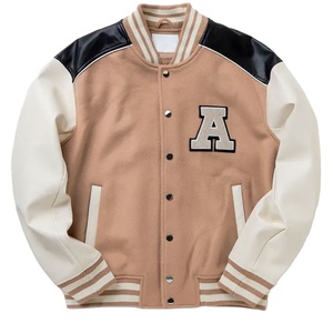 แจ็คเก็ตเบสบอลทรงวาร์ซิตี้สำหรับฤดูหนาว สำหรับผู้ชายและผู้หญิง ปักลาย ป้องกันลม สไตล์สตรีทแวร์ แจ็คเก็ตผู้ชาย - Product Image 1
