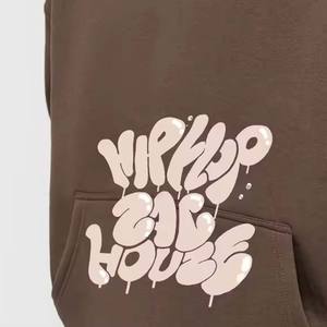 100% coton personnalisé recadrée surdimensionné hommes sweat à capuche respirant sérigraphie conception brodé hiver sweat épais matériel - Product Image 4